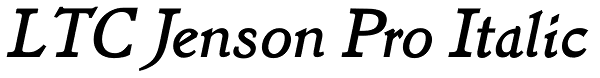 LTC Jenson Pro Italic Font