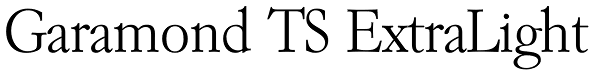 Garamond TS ExtraLight Font