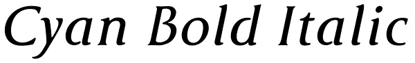 Cyan Bold Italic Font