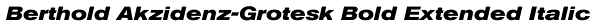 Berthold Akzidenz-Grotesk Bold Extended Italic Font