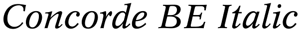 Concorde BE Italic Font