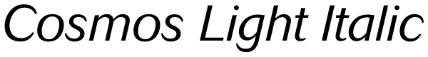 Cosmos Light Italic Font