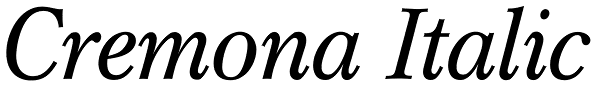 Cremona Italic Font