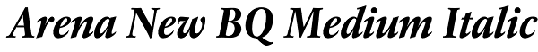 Arena New BQ Medium Italic Font