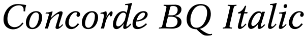Concorde BQ Italic Font