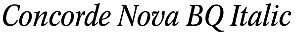 Concorde Nova BQ Italic Font