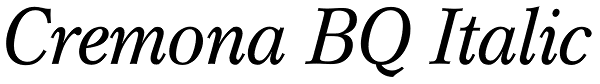 Cremona BQ Italic Font