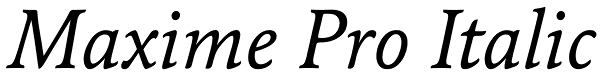 Maxime Pro Italic Font