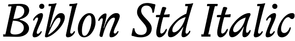 Biblon Std Italic Font