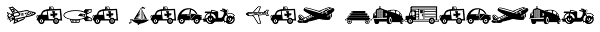 Mini Pics Lil Vehicles Font