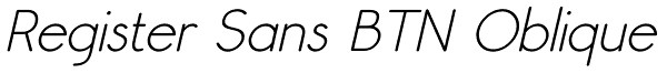 Register Sans BTN Oblique Font