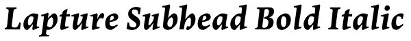 Lapture Subhead Bold Italic Font