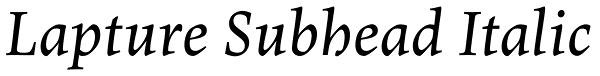Lapture Subhead Italic Font