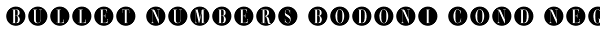 Bullet Numbers Bodoni Cond Neg Font