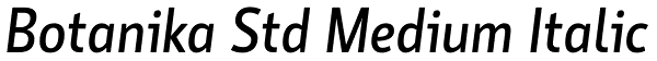 Botanika Std Medium Italic Font
