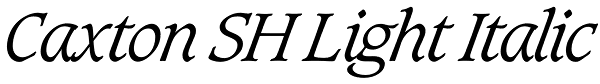 Caxton SH Light Italic Font