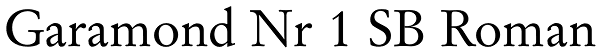 Garamond Nr 1 SB Roman Font