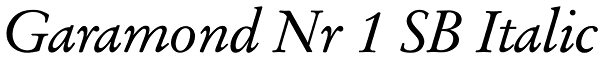 Garamond Nr 1 SB Italic Font