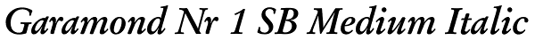 Garamond Nr 1 SB Medium Italic Font