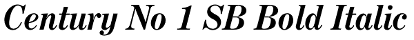 Century No 1 SB Bold Italic Font