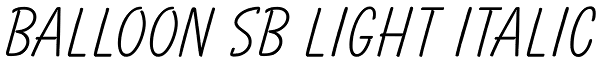 Balloon SB Light Italic Font