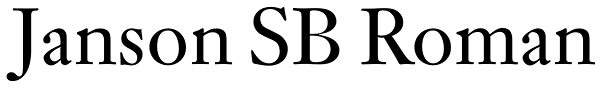 Janson SB Roman Font