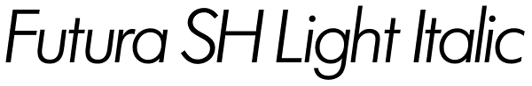 Futura SH Light Italic Font