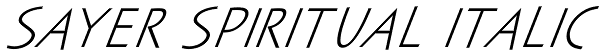 Sayer Spiritual Italic Font