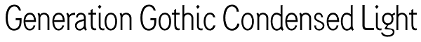 Generation Gothic Condensed Light Font
