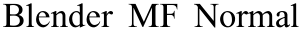 Blender MF Normal Font