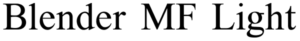 Blender MF Light Font