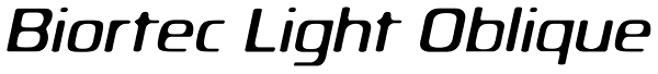 Biortec Light Oblique Font
