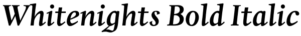 Whitenights Bold Italic Font