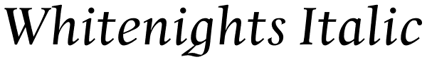 Whitenights Italic Font