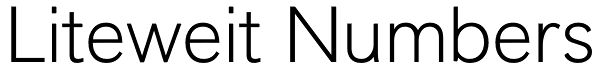 Liteweit Numbers Font