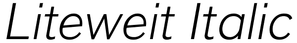 Liteweit Italic Font