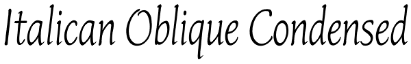 Italican Oblique Condensed Font