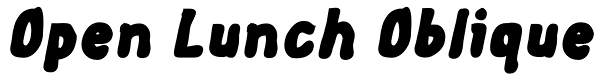 Open Lunch Oblique Font