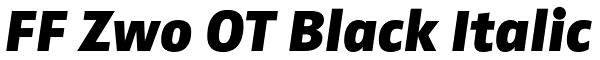 FF Zwo OT Black Italic Font