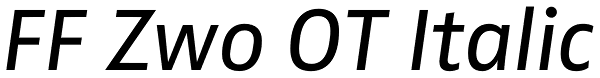 FF Zwo OT Italic Font