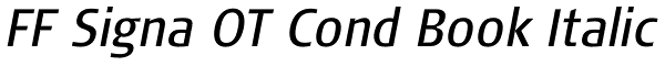 FF Signa OT Cond Book Italic Font