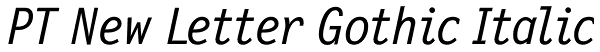 PT New Letter Gothic Italic Font