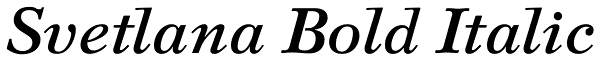 Svetlana Bold Italic Font