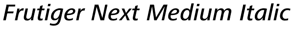 Frutiger Next Medium Italic Font