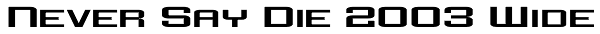 Never Say Die 2003 Wide Font