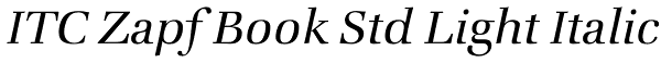 ITC Zapf Book Std Light Italic Font