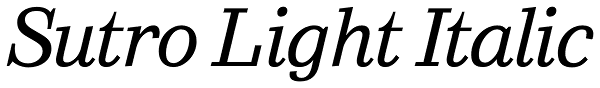 Sutro Light Italic Font