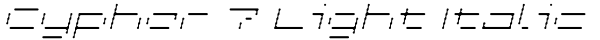 Cypher 7 Light Italic Font