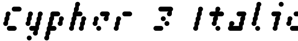 Cypher 3 Italic Font