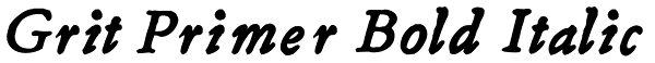 Grit Primer Bold Italic Font